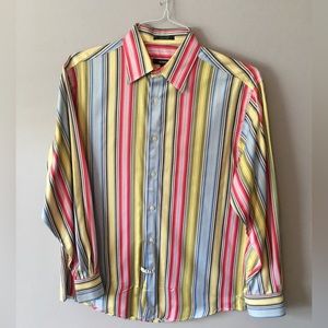 Alfani Multi Stripe Long Sleeved Shirt